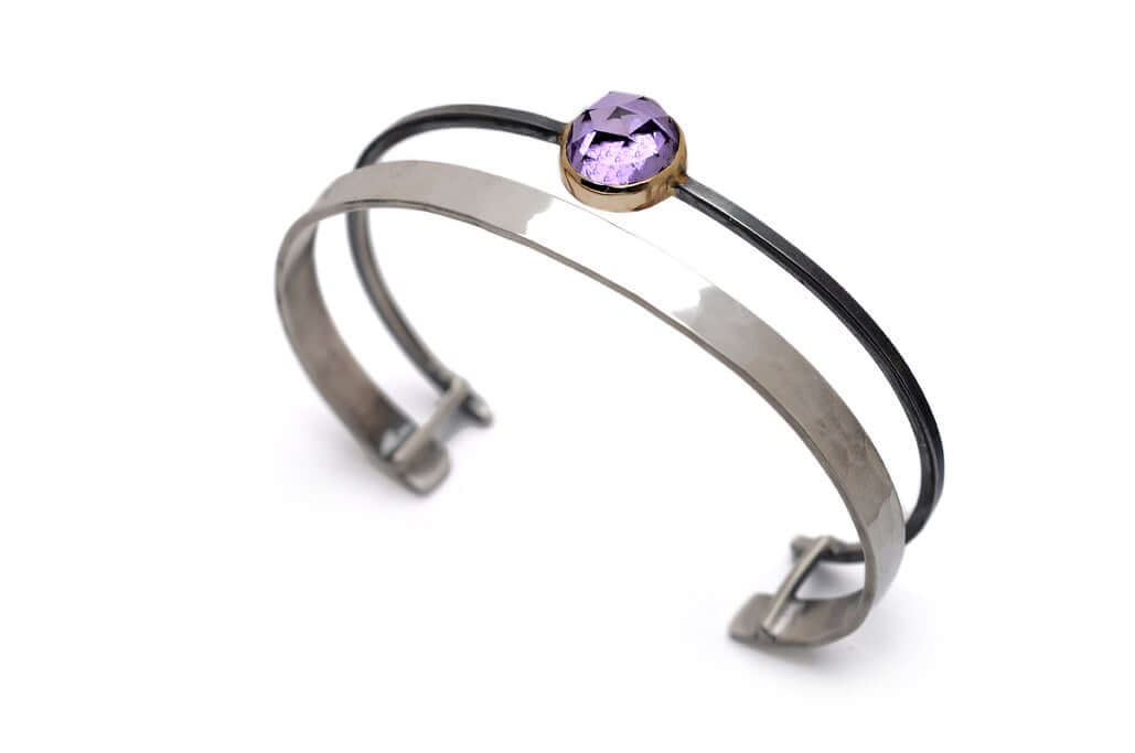 Rose Cut Amethyst Cuff