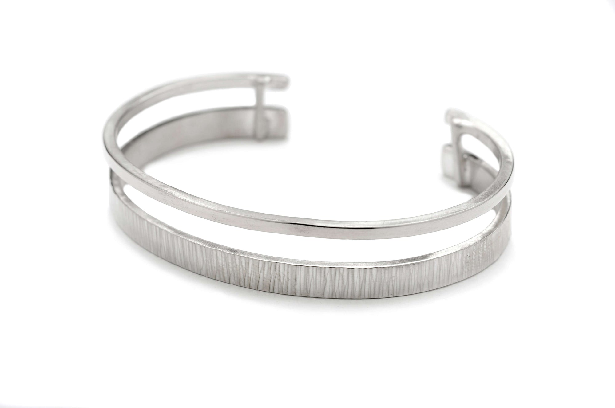 A sterling silver hammered cuff bracelet