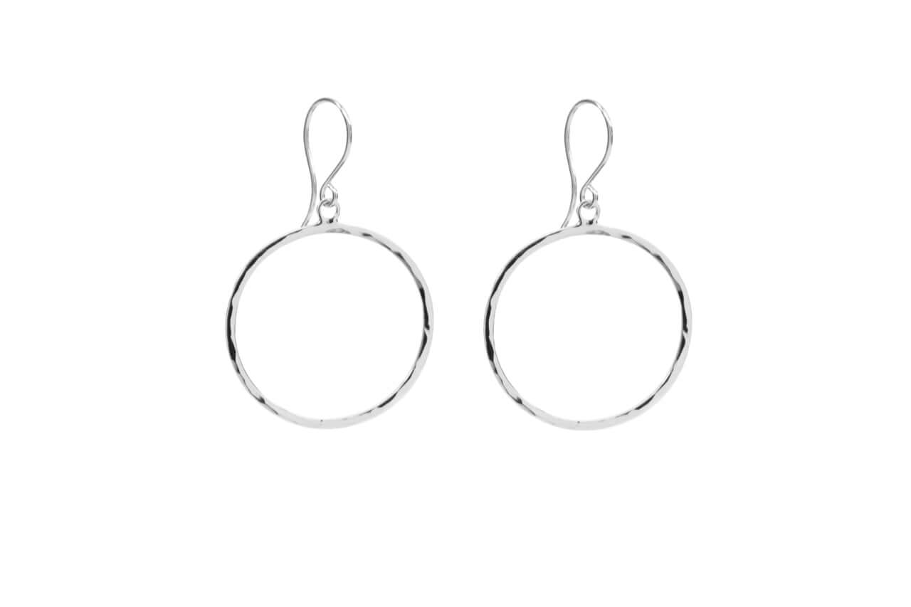 front facing hoop earrings silver