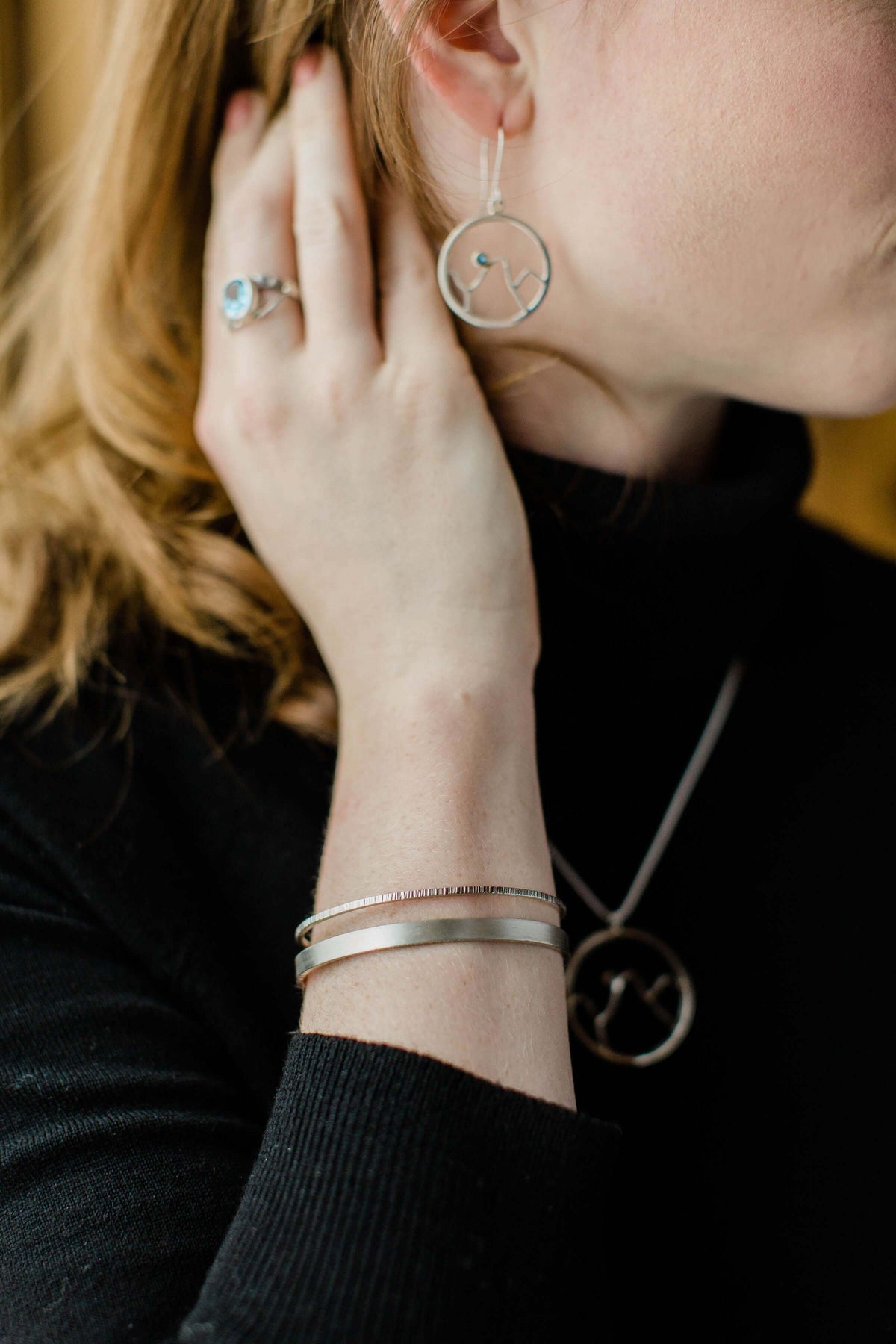 Hammered Top and Sides Cuff