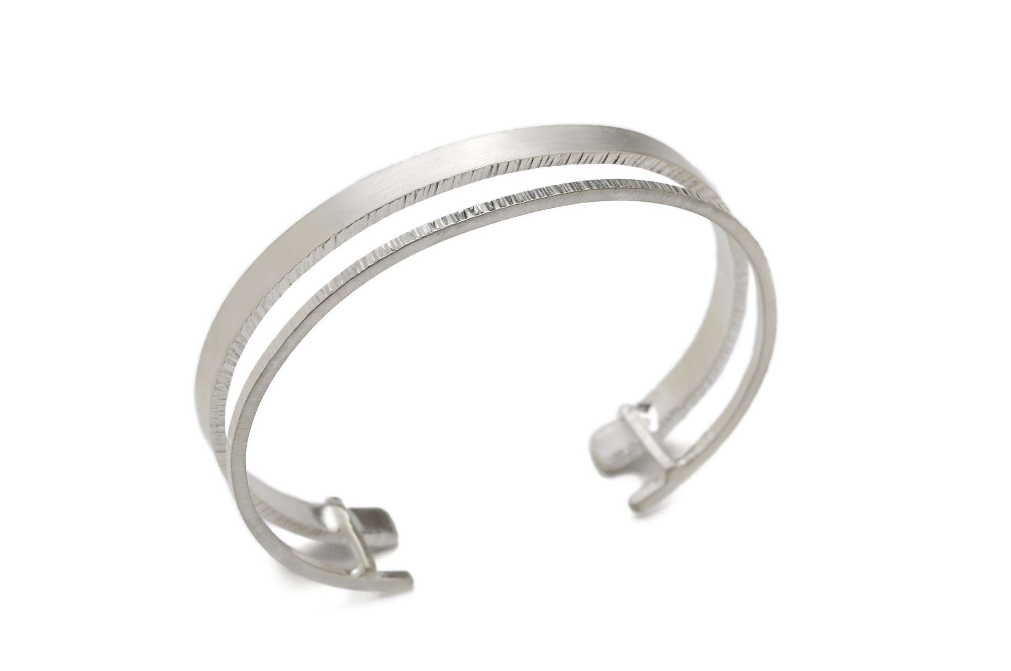 A hammered sterling silver cuff bracelet