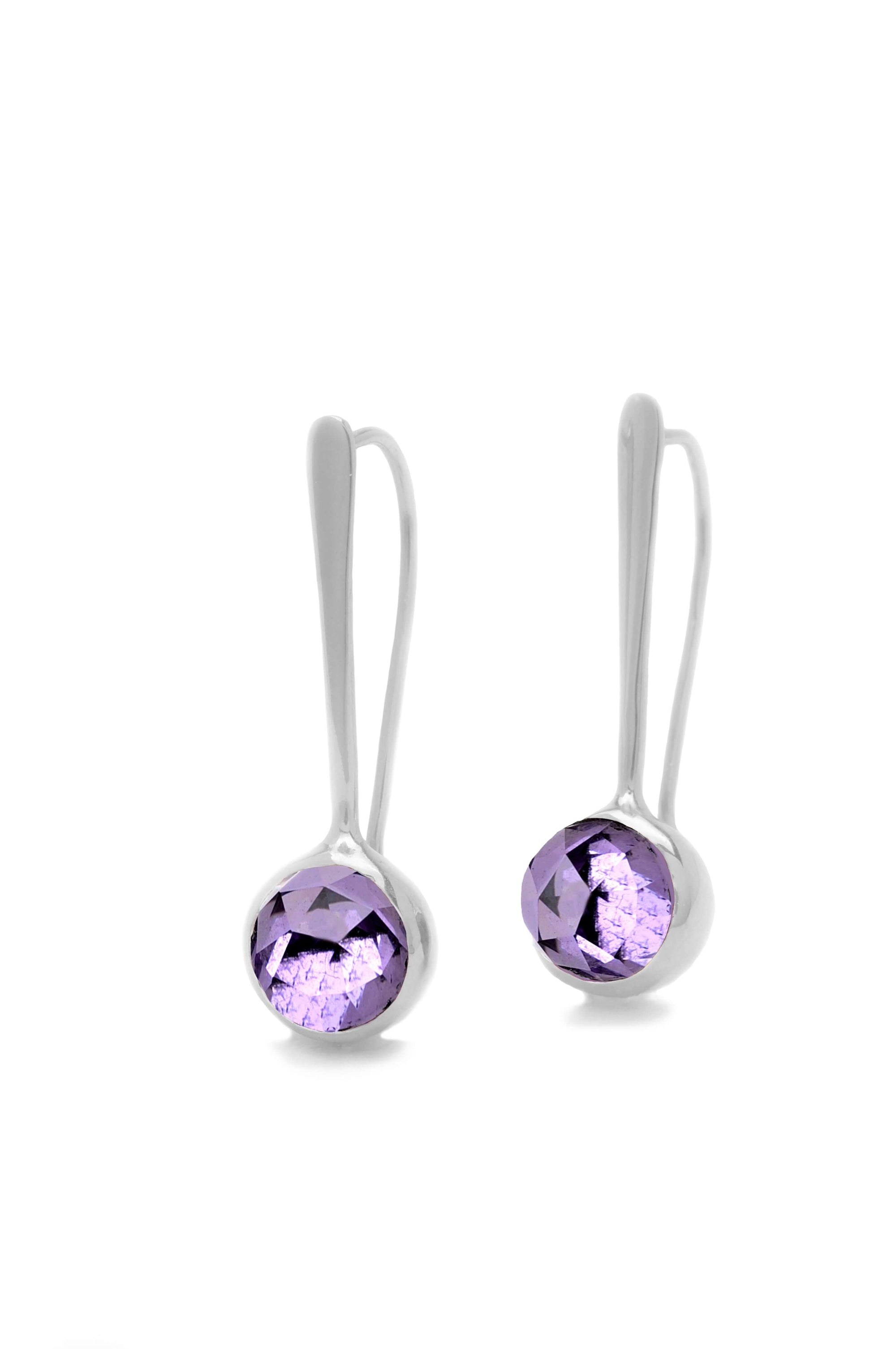 Sterling silver and rose cut amethyst earrings
