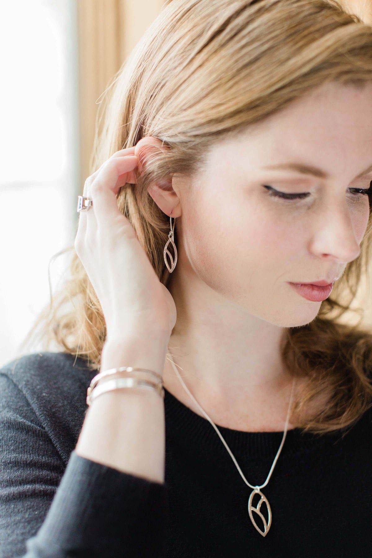 Small Pressed Leaf Earrings