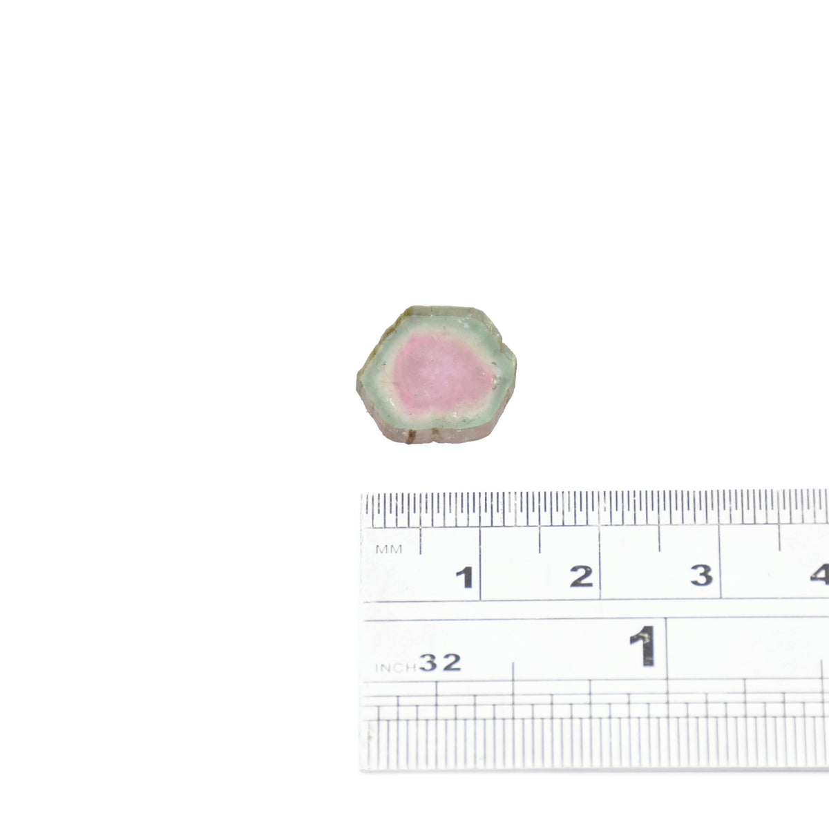 One of two watermelon tourmaline gems for custom jewelry