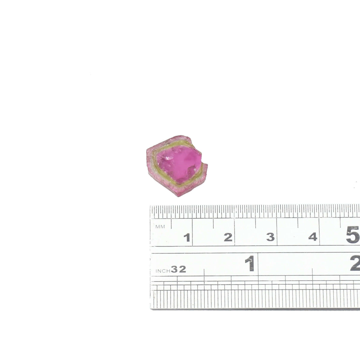 This pink and green loose watermelon tourmaline slice is ready for a custom tourmaline ring design