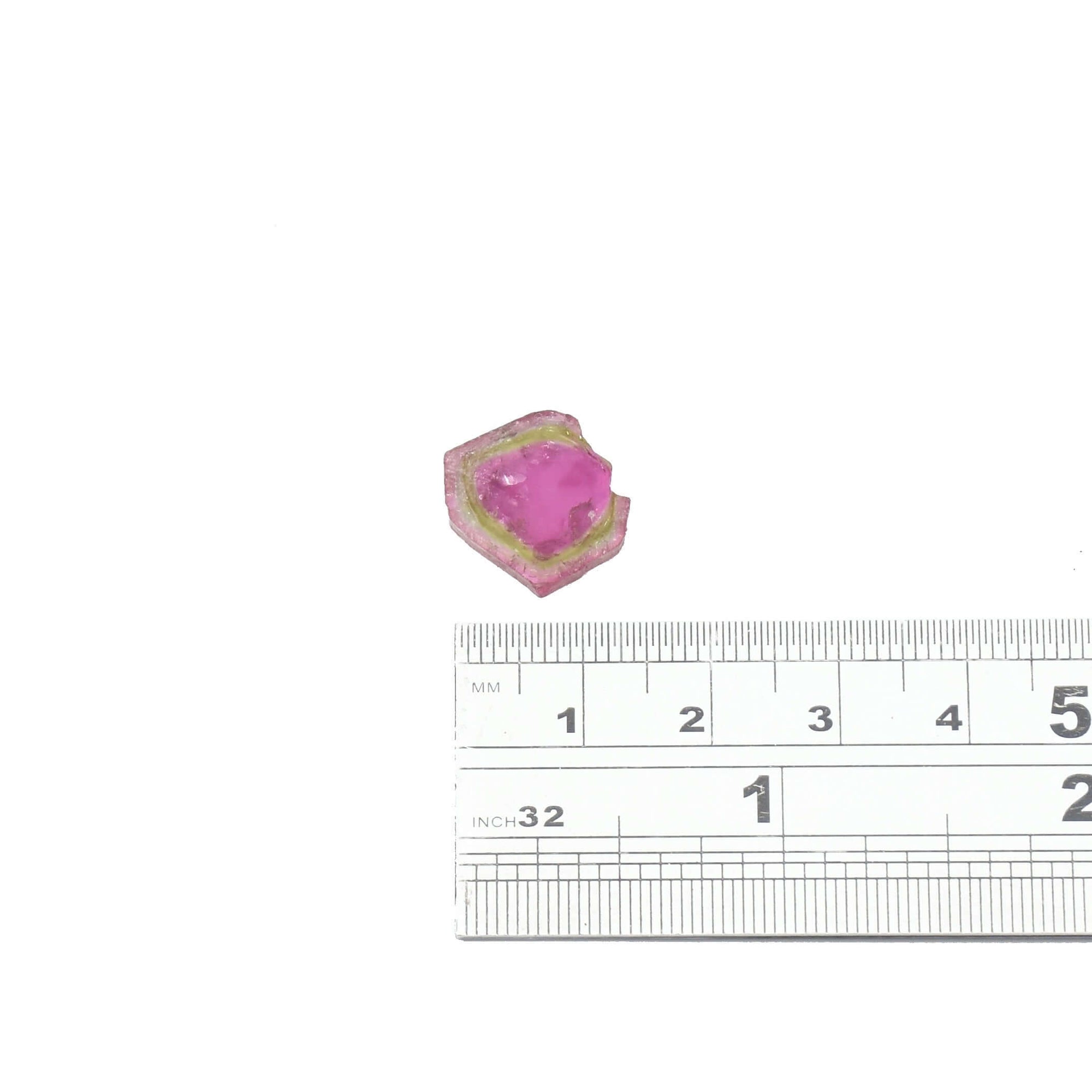 This pink and green loose watermelon tourmaline slice is ready for a custom tourmaline ring design