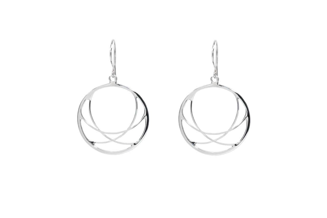 Sterling silver woven hoop earrings