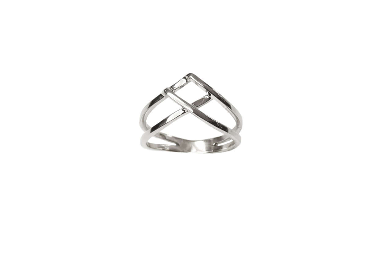 woven silver ring in sterling silver