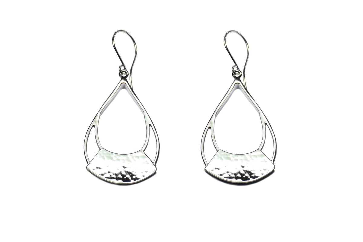 Sterling silver torc earrings