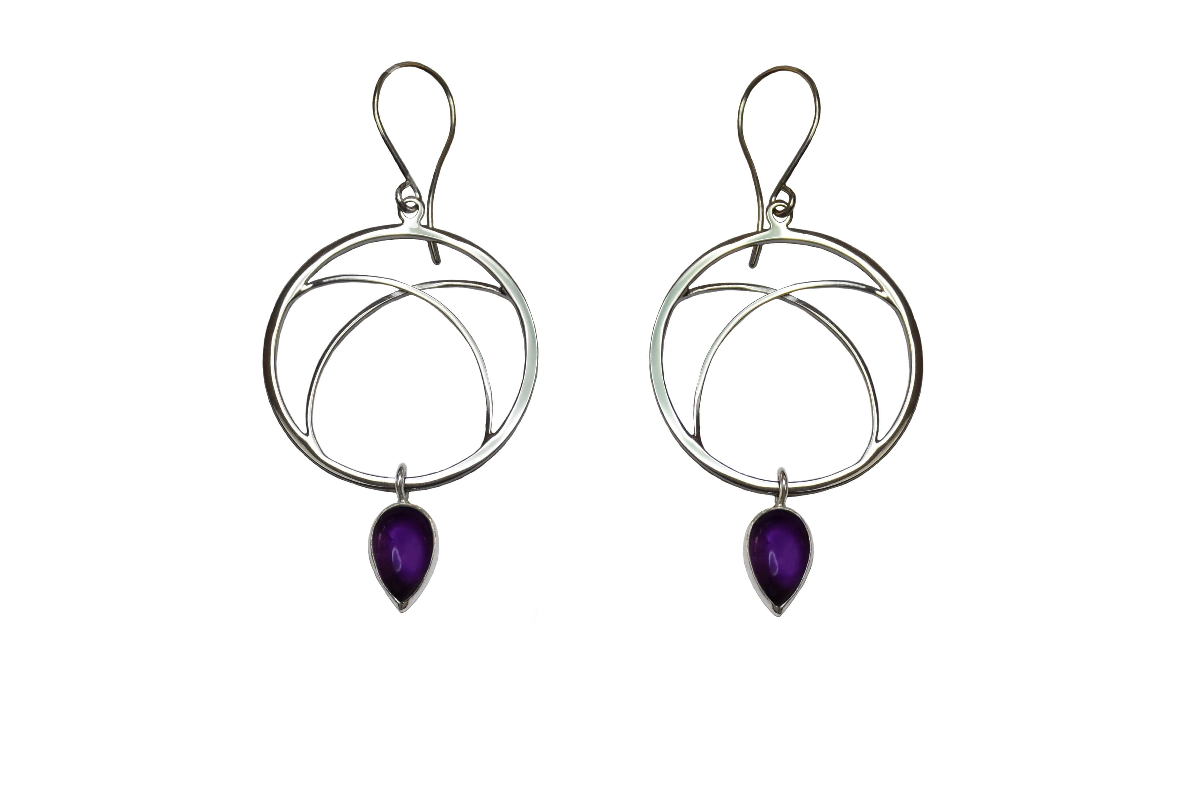 Hoop Earrings with Gemstone Drop | Stephanie Robinson Jewelry Hoop Earrings with Gemstone Drop | Stephanie Robinson Jewelry