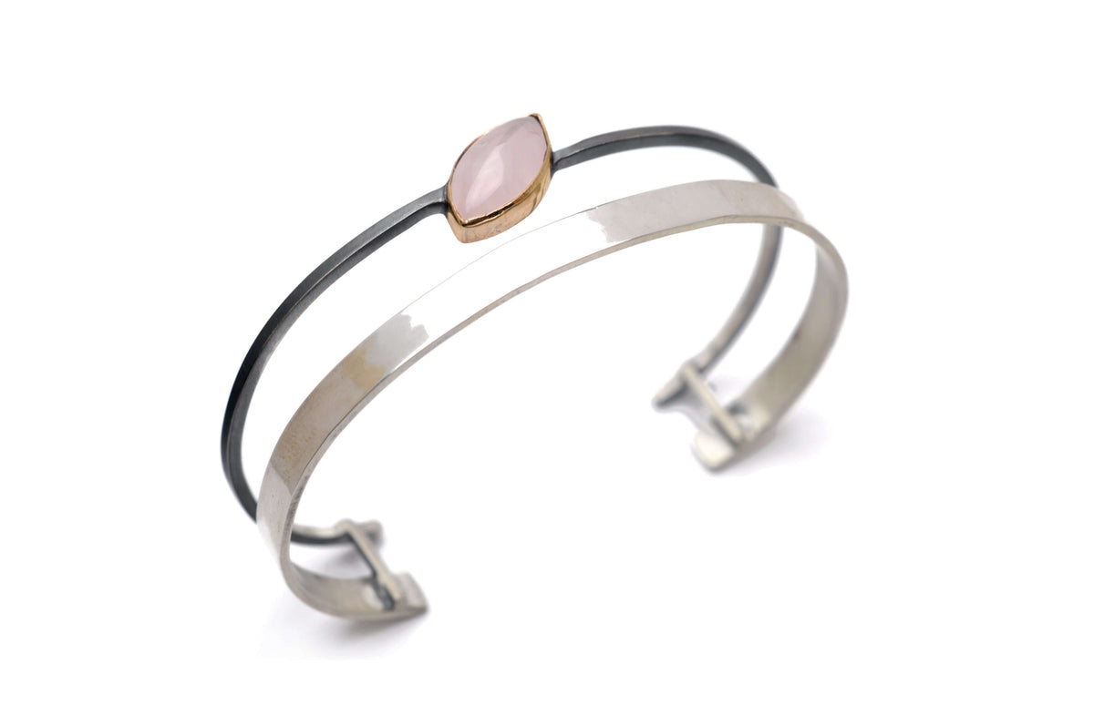 a handmade real rose quartz bracelet